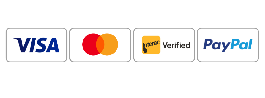 Modes de paiement : Visa, Mastercard, Interac, PayPal